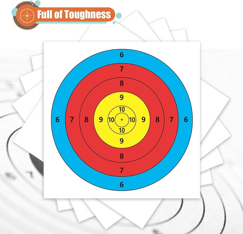 MOLFUJ Archery Targets Paper, 20pcs/50pcs Bow and Arrow Targets for Hunting Backyard, Archery Target Practice Accessories(10 Rings/5 Rings,16x16/15.7x15.7in) - Image 5